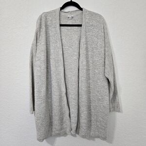 J. Jill Purejill Knit Open Front Cardigan XL‎ Long Line Neutral Pockets